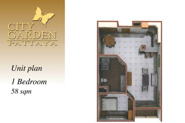 Plan de chambre City Garden Pattaya